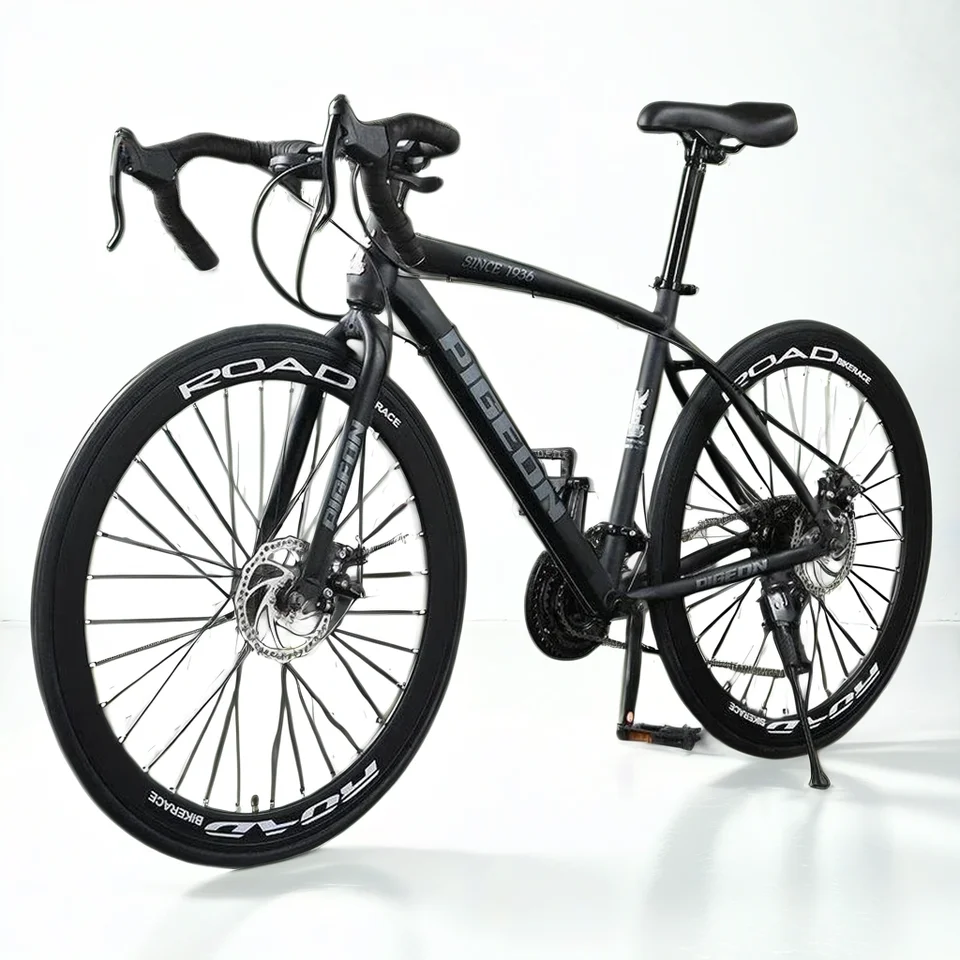 700 ° C zakrivená cesta 21/24/27 Rýchle cestné pretekárske bicykle Duálne kotúčové brzdy horské bicykel Hory uhlíková oceľ štrk Bicicleta