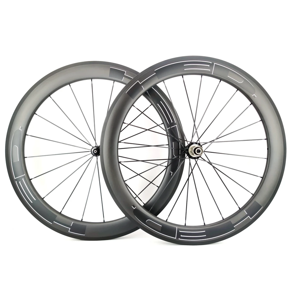 700C Cestné bicykle uhlíkové kolesá 60 mm hĺbka 25 mm šírka klinika/rúrkový okrajový brzdový uhlíkový kolesá UD matný povrch s čiernym logom
