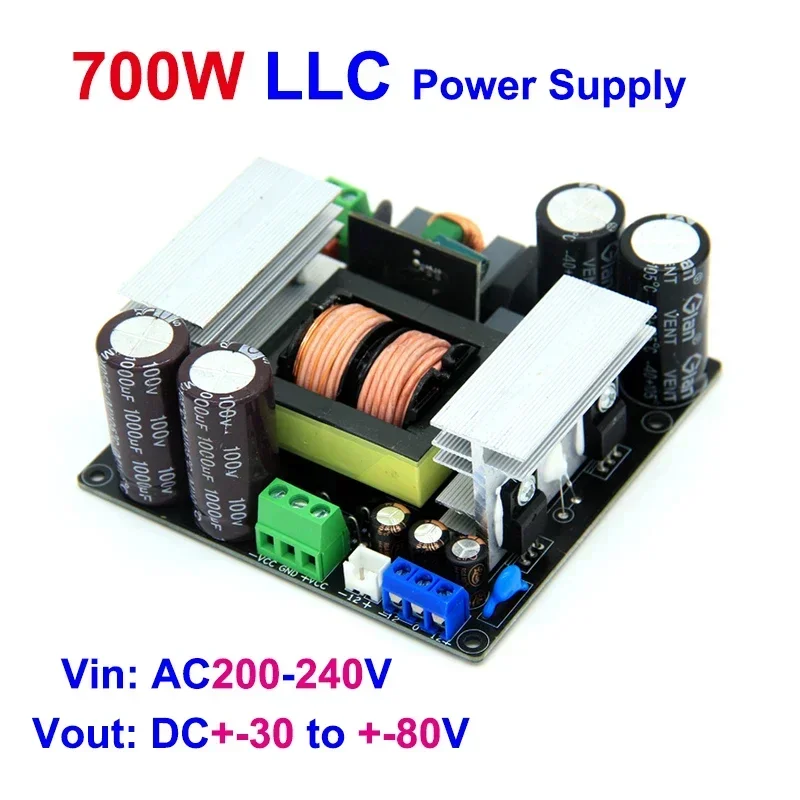 700W LLC 5-cestný prepínajúci režim napájací zdroj Dual DC +-80V pre digitálny audio zosilňovač napájacieho modulu