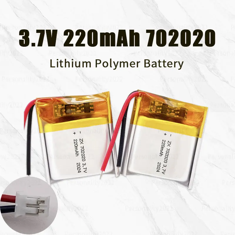 702020 Li batéria 3,7 V 220 mAh LiP batérie pre hračky Herné ovládač MP3 reproduktor Bluetooth nabíjateľné lítiové bunky