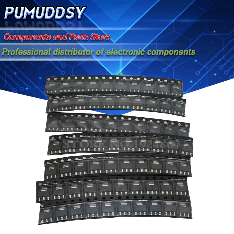 70ks AMS1117 Súprava regulátora napätia 1,2V/1,5V/1,8 V/2,5V/3,3V/5,0V/adj 1117 SOT-223 7 Hodnoty každá 10ks
