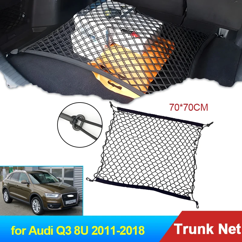 70x70 Auto pre Audi Q3 8u 2011 2012 2013 2014 2015 2016 2017 2018 2018 Príslušenstvo Car Boot Trunk Cargo Net Elastic Storage Organizátor