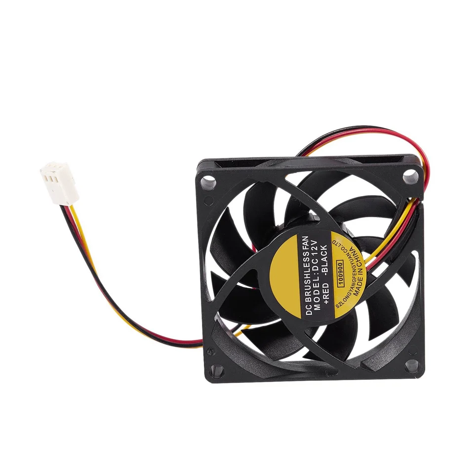 70x70 mm 12 V 3-kolíkový počítačový puzdro CPU DC DC bez kefy bez chladiaceho ventilátora čiernej farby