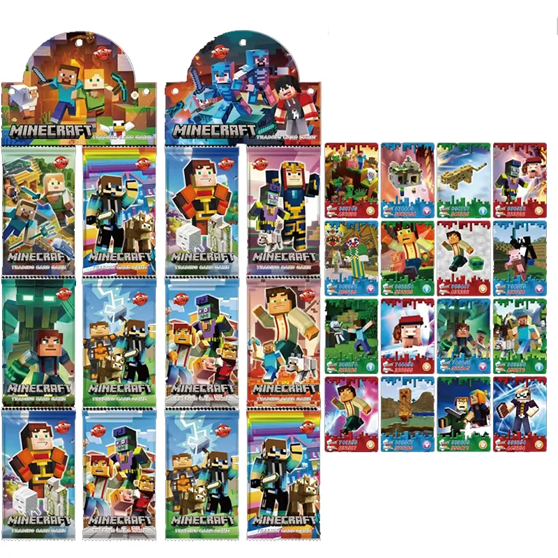 72/144/288ks Anime Minecraft Game Collection Control Battle Carte Cartoon Board Game My World Trading Cards