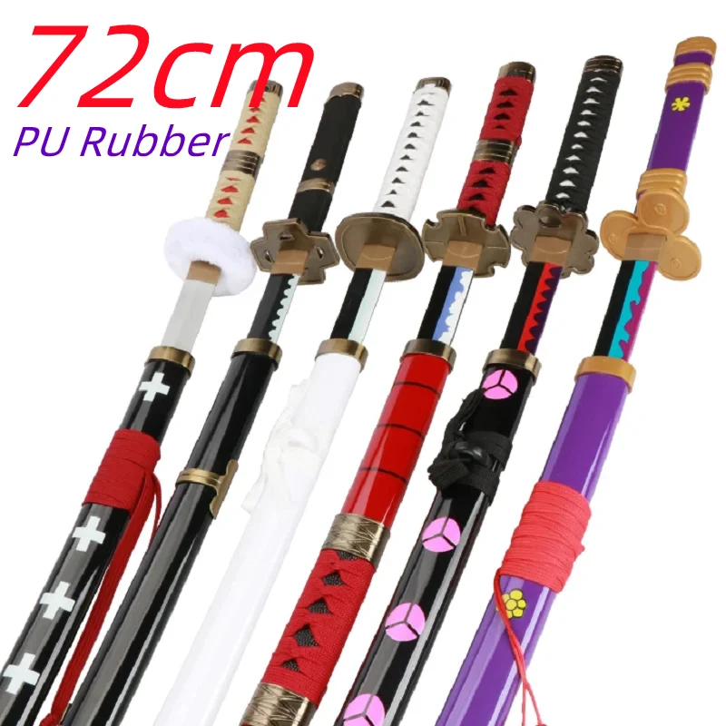 72 cm cosplay 1: 1 anime roronoa zoro meč Aki Mizu Sword Weapon Katana ninja nôž samurai gumový neostrikovaný