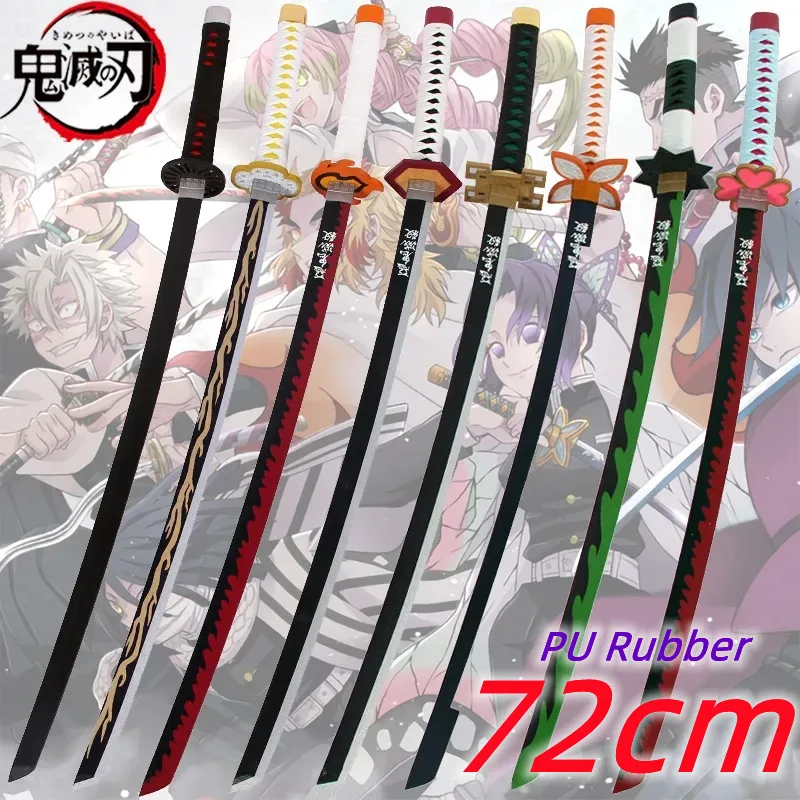 72 cm Sword Demon Slayer Katana Zenitsu Kamado Tanjiro Cosplay Weapon Ress Kimetsu no Yaiba Catana Anime Anime Sword Gumber Gumber