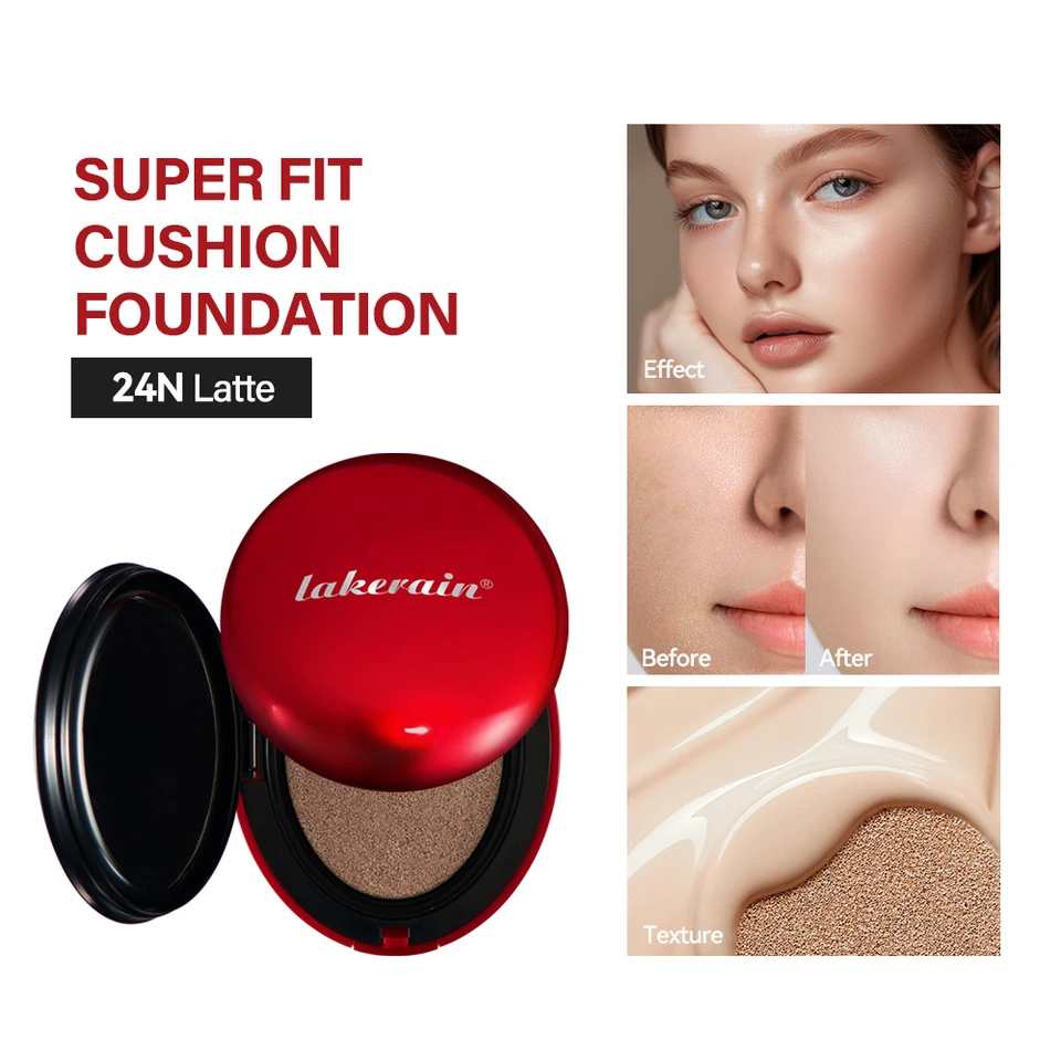 72 hodín dlhotrvajúca Super Fit Cushion Foundation Plné pokrytie nepremokavým dlhotrvajúcim korektorom 9 farieb make-up semi-matte