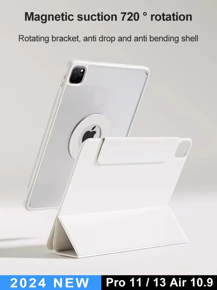 720 ° Tablet Tablet Puzdro pre iPad Pro 13 M4 Cover pre M2 Air 11 4. 3. magnetické rozdelené plášť pre vzduch 5 9. mini 7 A17 Pro Funda