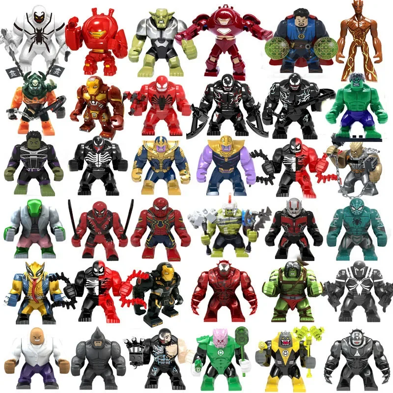 72ks anime figúrky Mini stavebné bloky Marvel superhrdina Thanos, Iron Man, Spider Man, Build Block Hračky, Detské dary