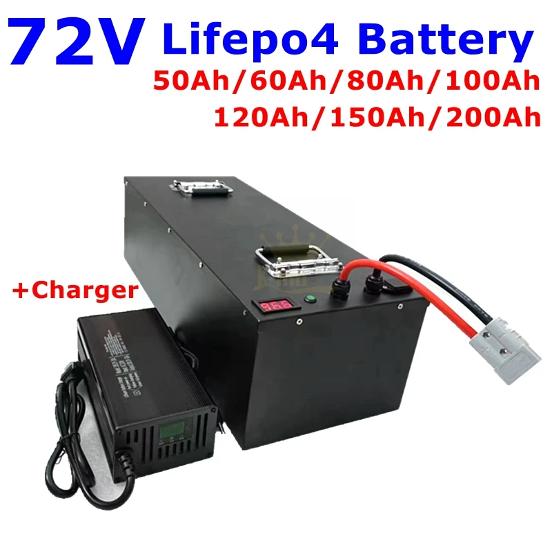 72V 50AH 60AH 80AH 100AH ​​120AH 150AH 200AH 200 LIFEPO4 lítium batérie, golfový vozík, elektrické vozidlo+nabíjačka