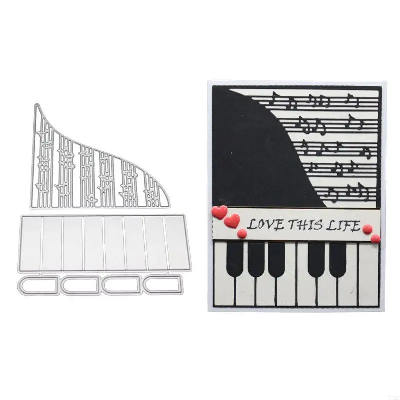 72xf klavír kovové rezanie matrici šablón DIY Scrapbooking Album Paper Card Embossi