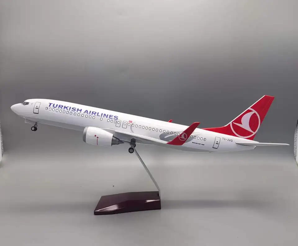 737-800 Turkish Airlines Aircraft Model 47 cm Miniatúrne lietadlo W Svetlo a koleso Diecast Airplanes Zbierka Zbierka ORNAME ORNAME