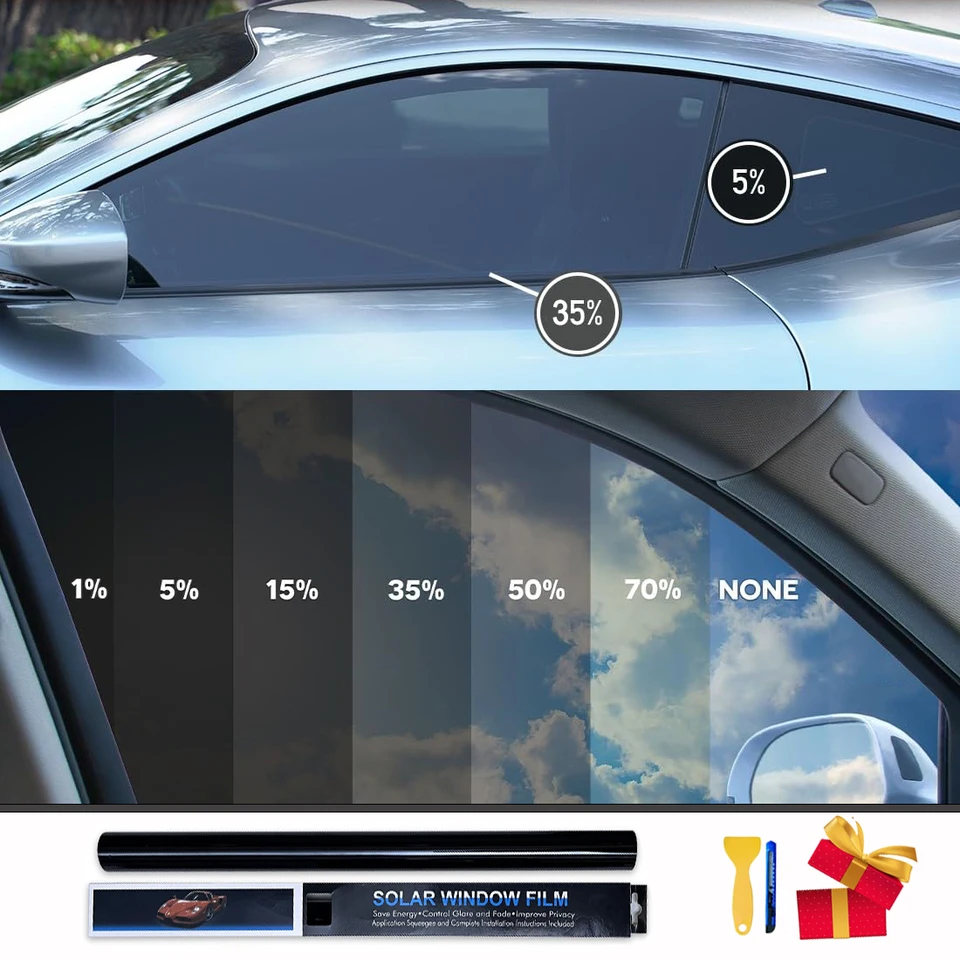 75/50 cm x 3/10 m okenné odtieň auta Film súkromie Anti vzhľad Vinylové fólie Sunshade Stumpers Windows Solárny ochranný chránený sklenený UV Slnko tieň