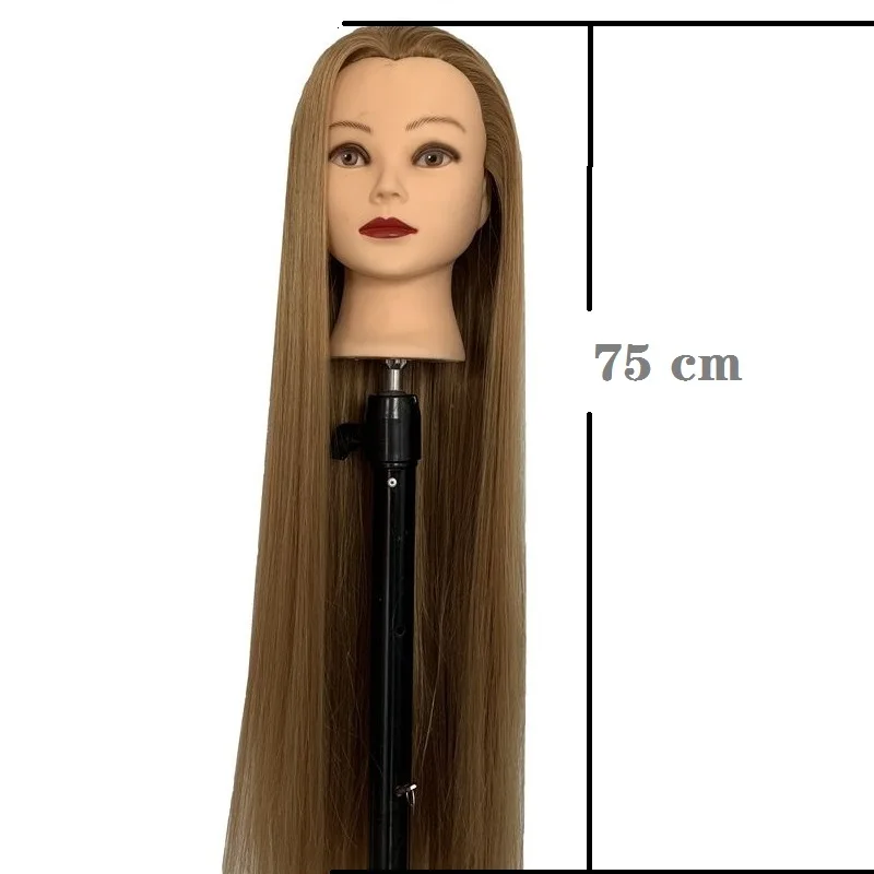 75 cm rovné vlasové kaderníctvo Syntetický výcvik Správny výcvik hlava pre make -up vlasové pletenie prax Salon Head Styling Tool Tool