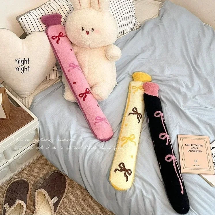 75 cm roztomilé odnímateľné dlhé fľaše s horúcou vodou prikrývku vrecko navyše dlhé gumové horúca voda fľaša z fľaše na ručné nohy Ohrievanie detských darčekov
