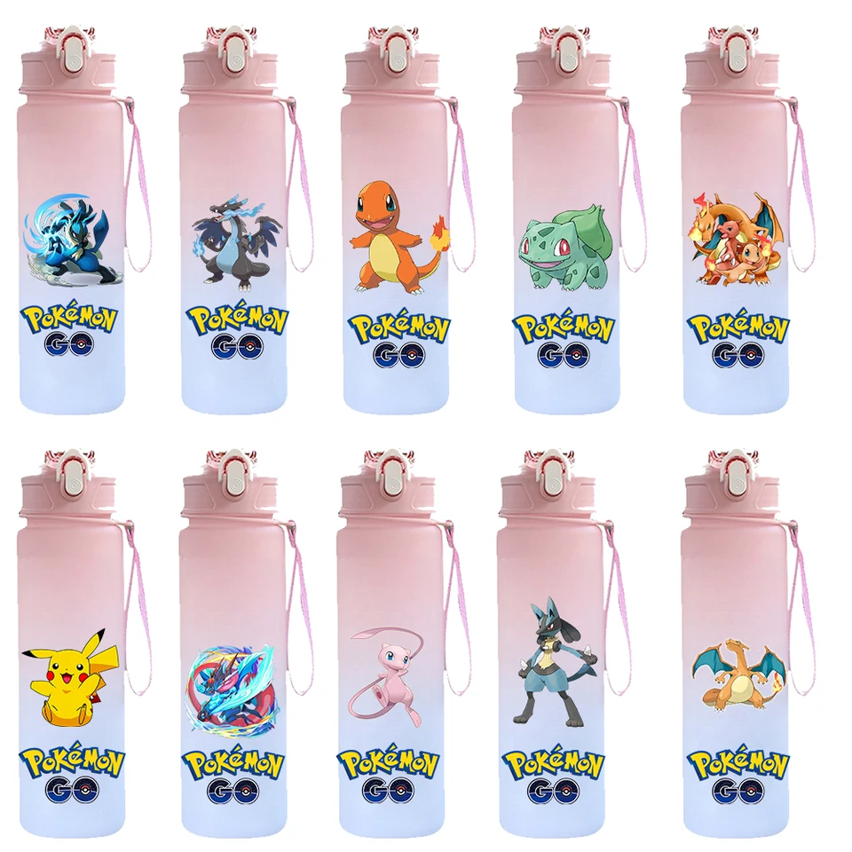 750 ml Pokemon Fope Cup Anime Prenosný prenosný detský roztomilý Pikachu mewtwo plastová karikatúra vonkajšia športová veľká kapacita fľaša na vodu