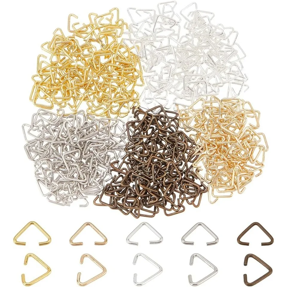 750ks Iron Triangle Rings, 5 farieb 9 mm otvorené skokové prstene Buunka sponky Štipľavé sponky kaucie zavesené kvapky