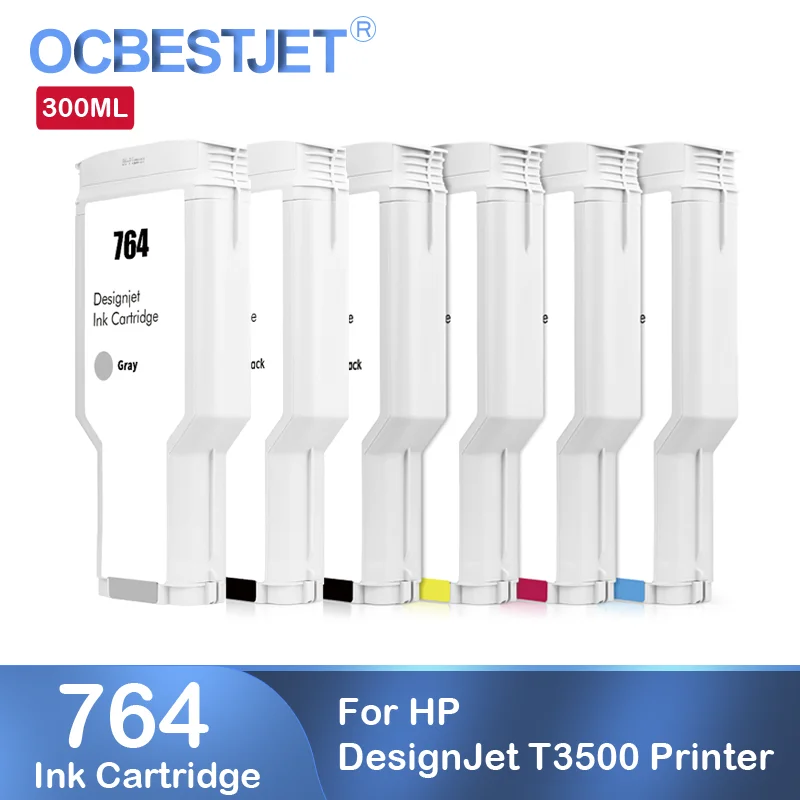 764 atramentová kazeta kompatibilná pre HP DesignJet T3500 TLAČKA C1Q17A C1Q16A C1Q13A C1Q14A C1Q15A C1Q138A s pigmentom