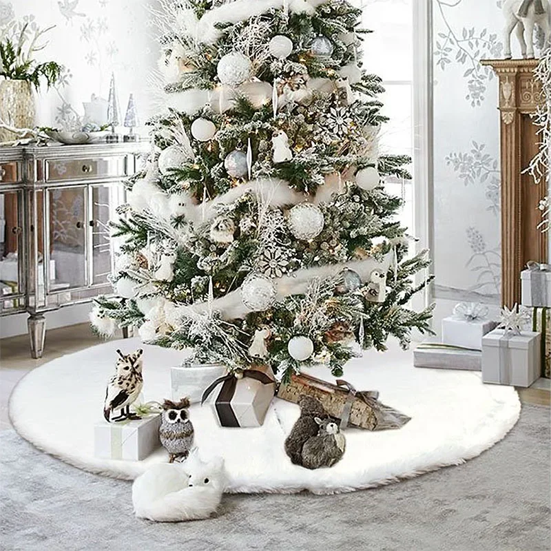 78/90/122 cm vianočné stromčeky sukne biele plyšové rohož Navidad plyšová sukňa vianočná základňa Tree Base Mat