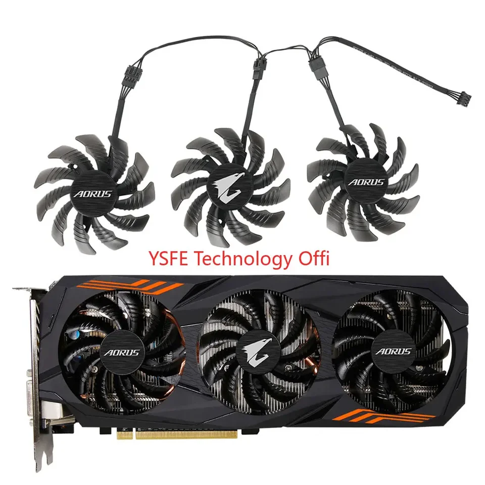 78 mm T128010SU PLD08010S12HH Grafická karta Cholnícka ventilátor pre gigabyte aorus geforce GTX 1060 1070 TI Ventilátor pre video kartu Cooker