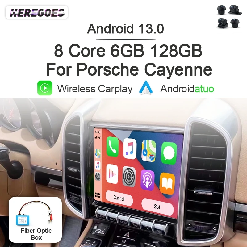7862 CarPlay Auto Android 13.0 CAR Radio Navigation GPS Player pre Porsche Cayenne 2010-2017 6GB+128 GB Bluetooth WiFi DSP 4G LTE