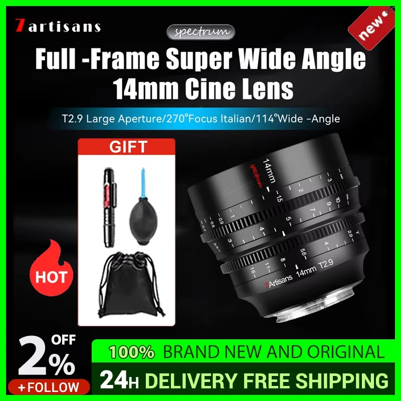 7artizáni 14 mm T2,9 Full Rám Veľký otvor spektrum kine Cine pre Sony E Zve10 Nikon Z pre Leica Tl Sigma FP pre Canon Rf
