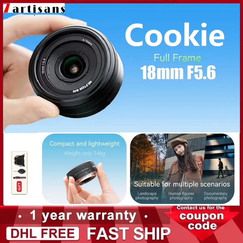 7artizáni 18 mm f5,6 Full-Frame Cookie Cookie s pevným zameraním aperture šošovky pre Sony E Zve10 pre leica l pre Canon Rf R6 Nikon Z