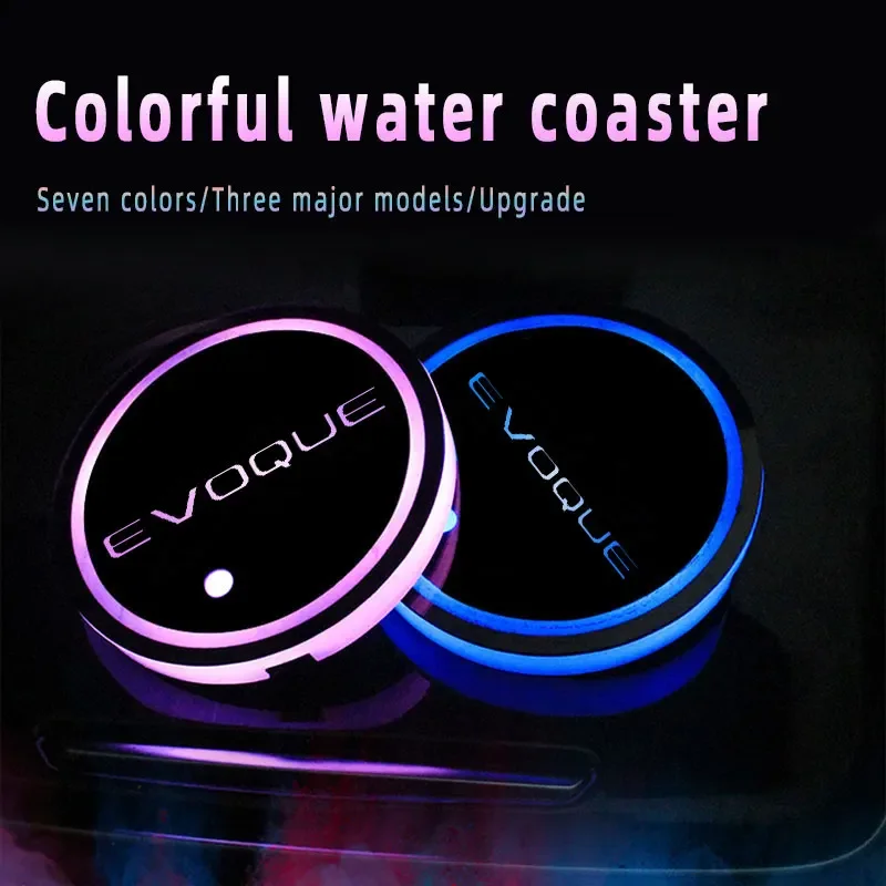 7Colors LED Atmosféra svetlá automobilu držiak držiak na podložku Zmena USB Svetlá dráha pre evoque