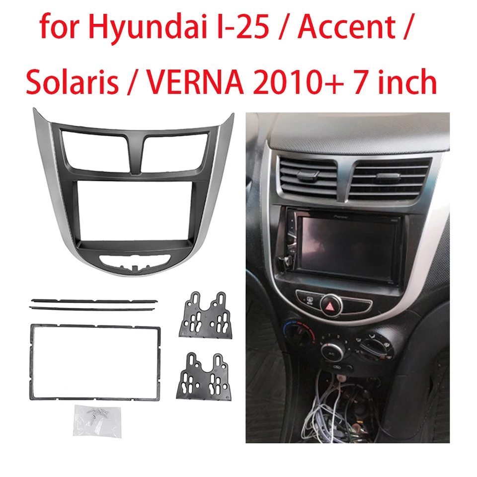 7inch 2 Din Car Dashboard Rádio Fascia MP5 Adapter Panel pre Hyundai I-25 / Accent / Solaris / Verna 2010+
