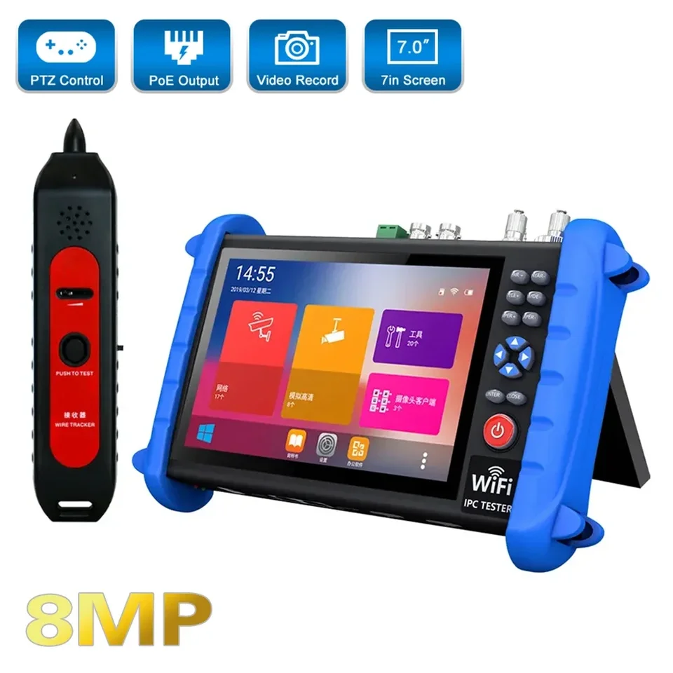 7inch 6K IP CCTV tester 8MP AHD CVI TVI Analógový tester CCTV Monitor so vstupom HDMI a výstupným PoE RJ45 TDR tester