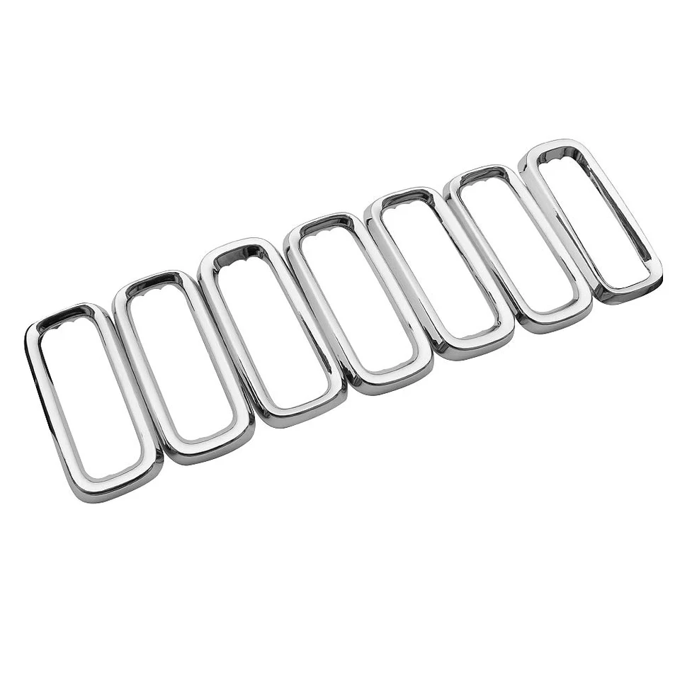 7ks ABS Front Grill Grille Inserts pre Jeep Renegade 2015-2018 Striebro