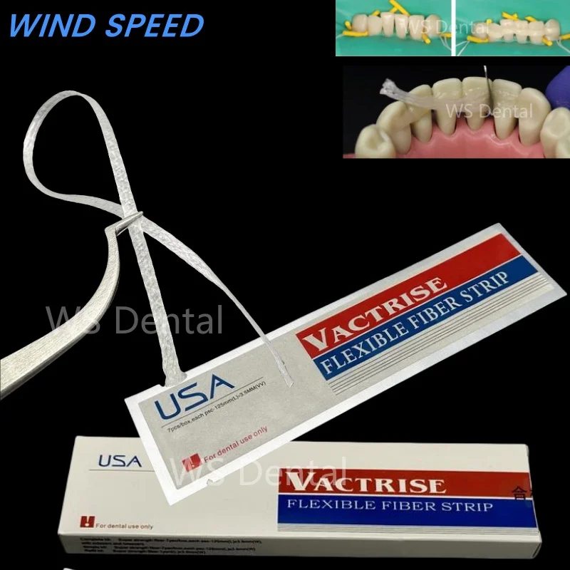 7ks/box usa USA Glass Flexibilné pásové vaktrise zubné vlákno dlaždice Kompozitné živice Light Cure Cure Dental Material