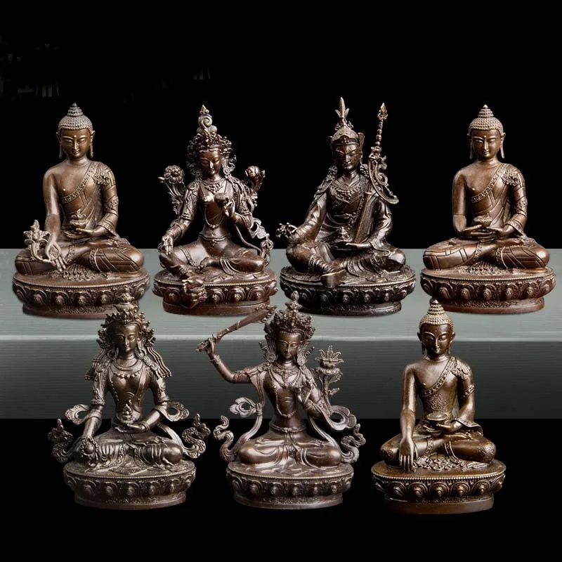 7ks # domáce auto vrecko ručne vyrábané Buddha patrón svätý Boh sakyamuni medicína rinpoche green tara amitabha bodhisattva manjusr