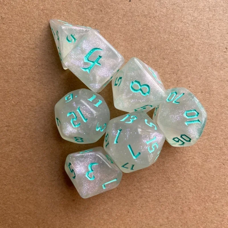 7ks/lot Polyhedral Dice Set s dvojitým kocky DICE D4 D6 D8 D10 D% D12 D20 pre Family Party Entertainment Table Games