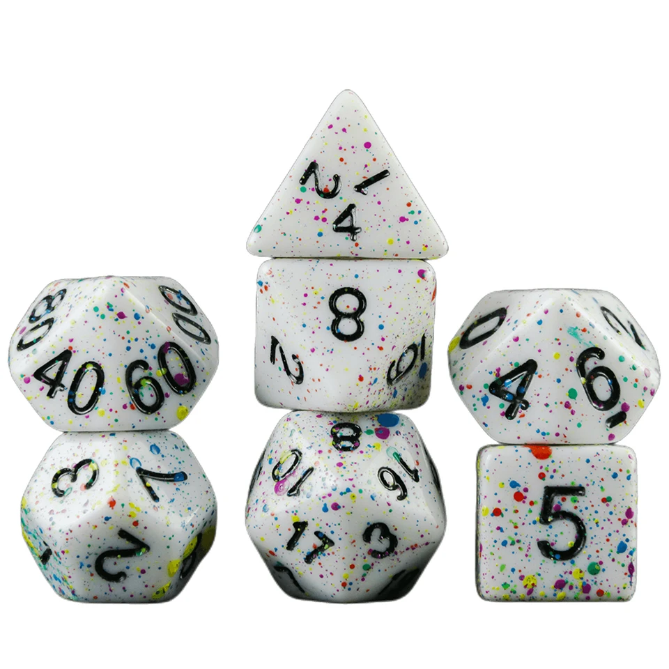 7ks/set Polyhedral Game Dice Striedated Effect pre DNDGame Dungeon a Dragons Table Board Roll Hering Games