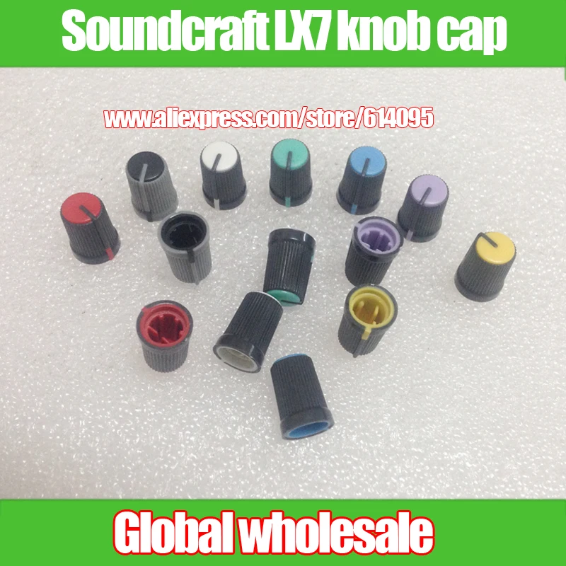 7ks Soundcraft Lx7 Mixer Potentiometer Knob spínač gombíka Knob / D otvor / polosy Rotary Potentiometer Knobs Caps