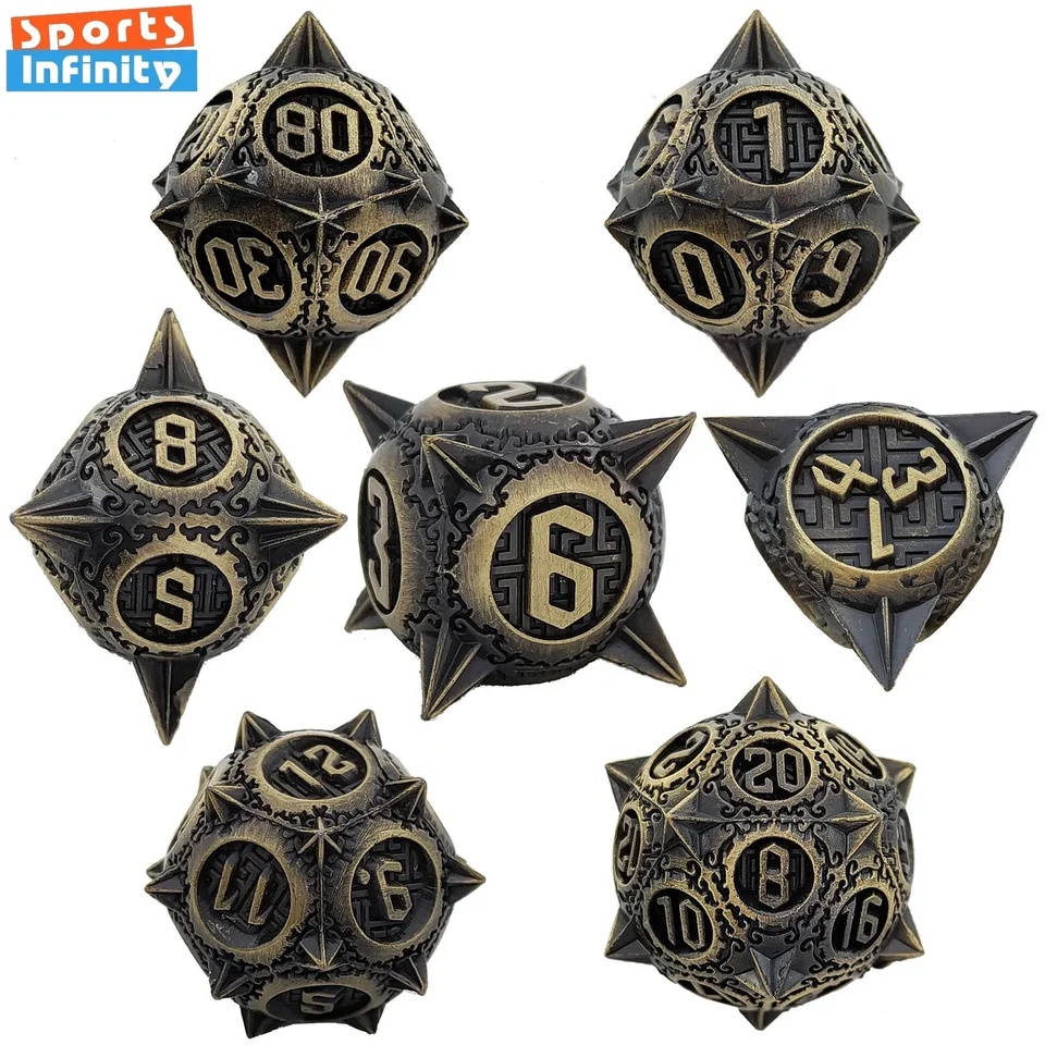 7ksové kovové kocky Krásne a jemne vypracované číselné kocky pre DND TRPG RPG Cthulhu Running Team Deskorácie Desktop