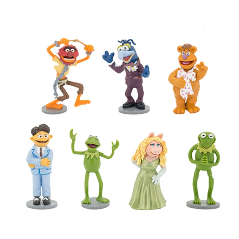 7pcs 9-11cm karikatúra slečna Piggy Kermit Frog show akčná figúrka Doll Pvc Kids Collection Collection Camilla Model