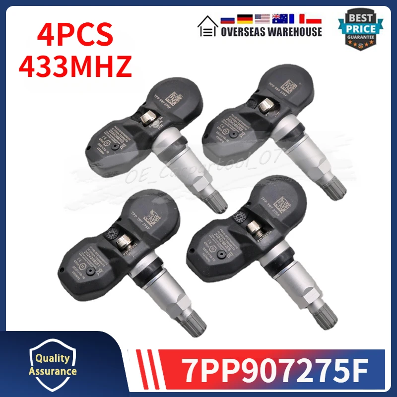7pp907275f 7pp907275b 4ks tlakový senzor tlaku TPMS 433 MHz pre Volkswagen Touareg Audi A4 A4 A6 A8 Q7 R8 Porsche Panamera 911
