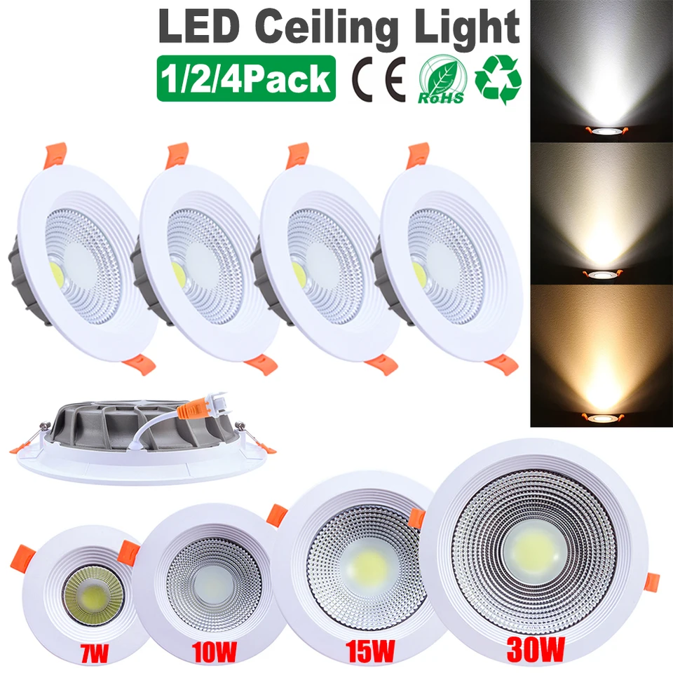 7W 10W 15W 30W COB Downlight LIGHT Obývacia izba Koridor zapustený stropný lampa AC85-265V LED DOWN DOWN DOWN SELTFILL LED stropné svetlá