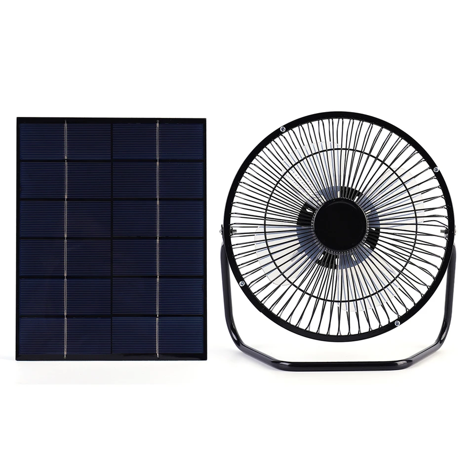 7W 6V Solárny panel s 8 -palcovými USB výfukovými ventilátormi Solárny panel Ventilátor ventilátora pre domácnosť/kanceláriu/vonkajší cestovný kemp/domáce zviera
