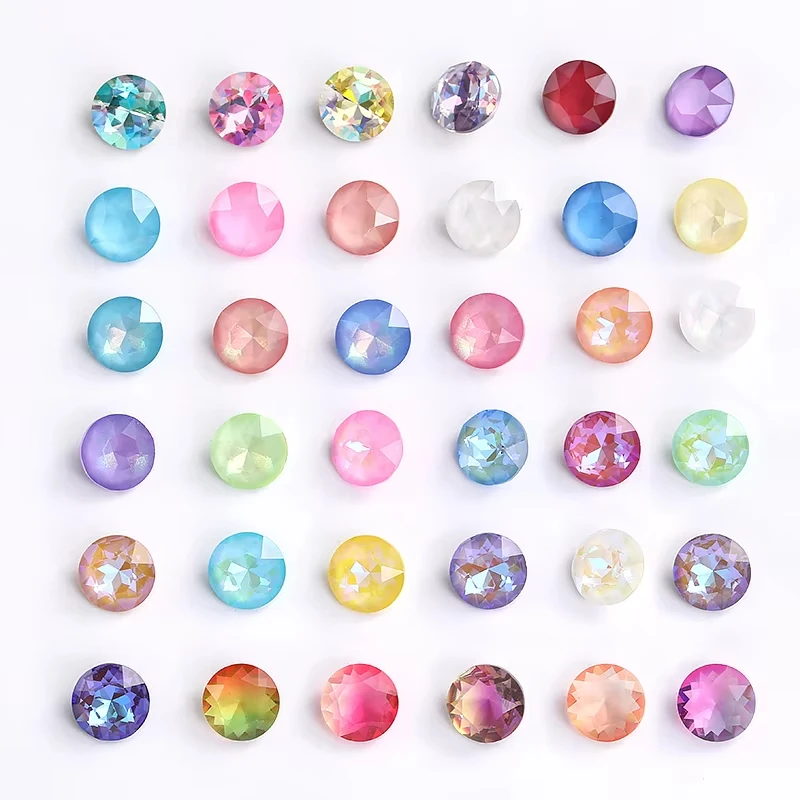 8/10 mm okrúhle K9 sklenené kamienky Glitter Crystal pre šperky výroba veľkoobchodné veľkoobchodné drahokamy Gemstones Glass Diamond Stones