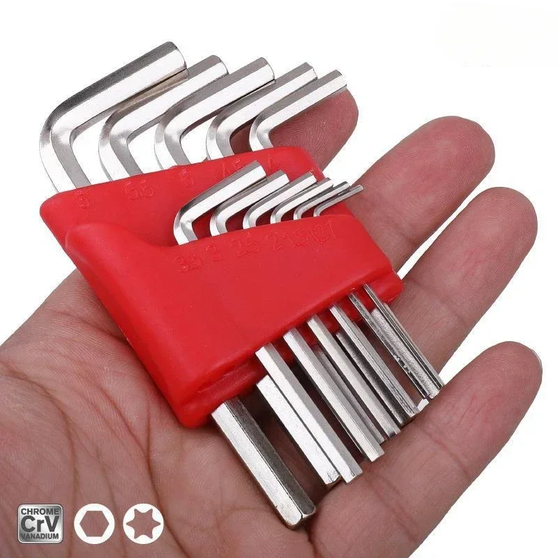8/11 PCS Metric a Inch Allen Wrench Set l kľúčové klávesy Veľkosť Allen Key Krátke ruky Opravy vozidla Set Home Ručné náradie