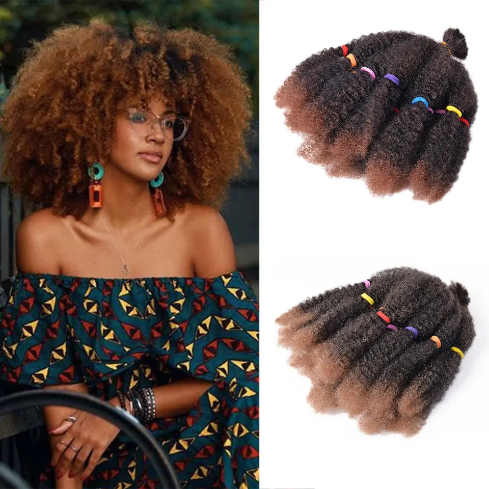 8/12 palca Marley Twist Braiding Hair Afro Kinky Hankrové vlasy vopred oddelené jarné marley marley zvrhnuté vrkočky predlžovanie vlasov pre ženy