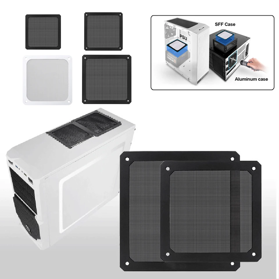 8-14 cm PC počítačové puzdro Chladenie ventilátor Magnetický prachový filter