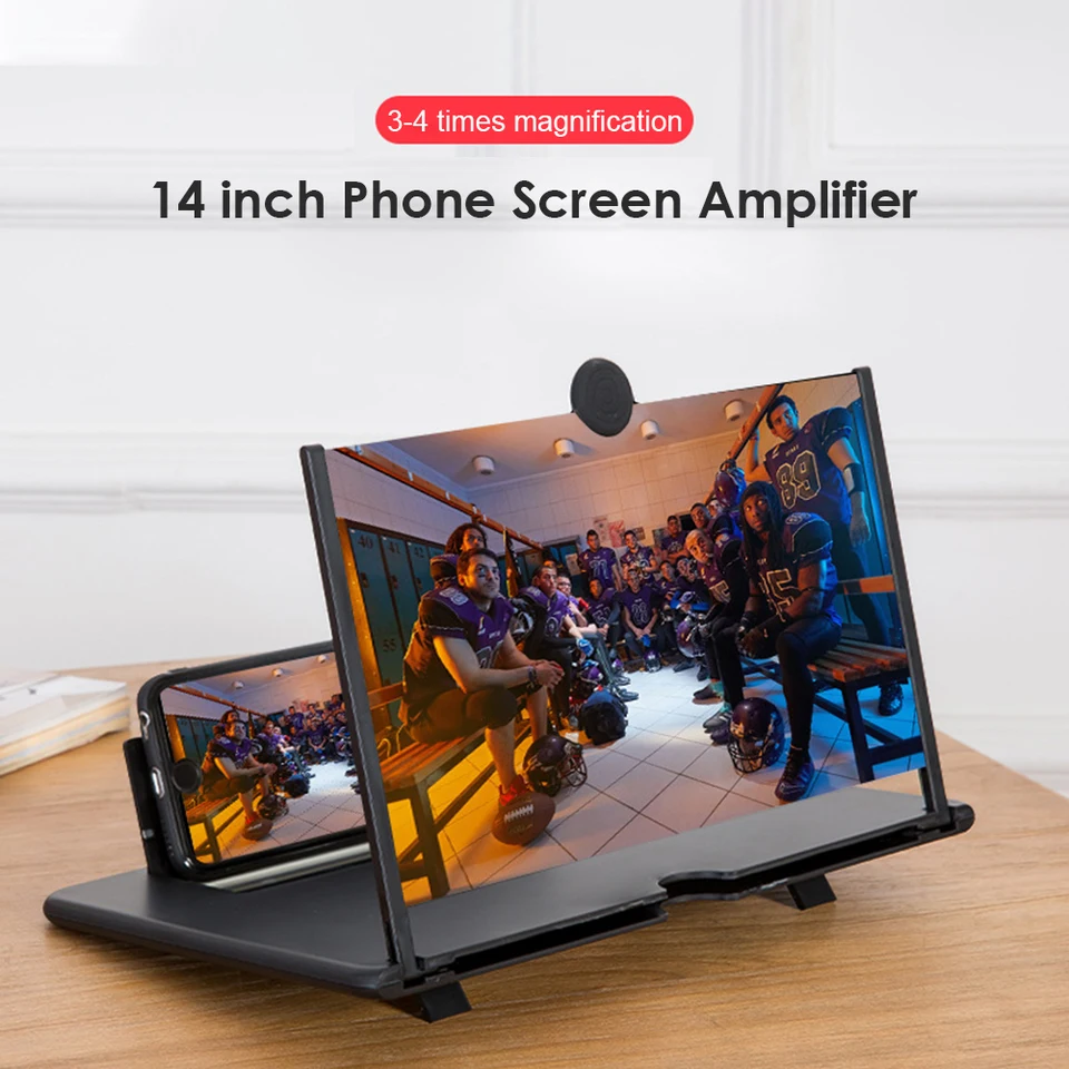 8/14 palca 3D mobilný telefón HD Obrazovka Univerzálny prenosný prenosný zakrivený zväčšený lup