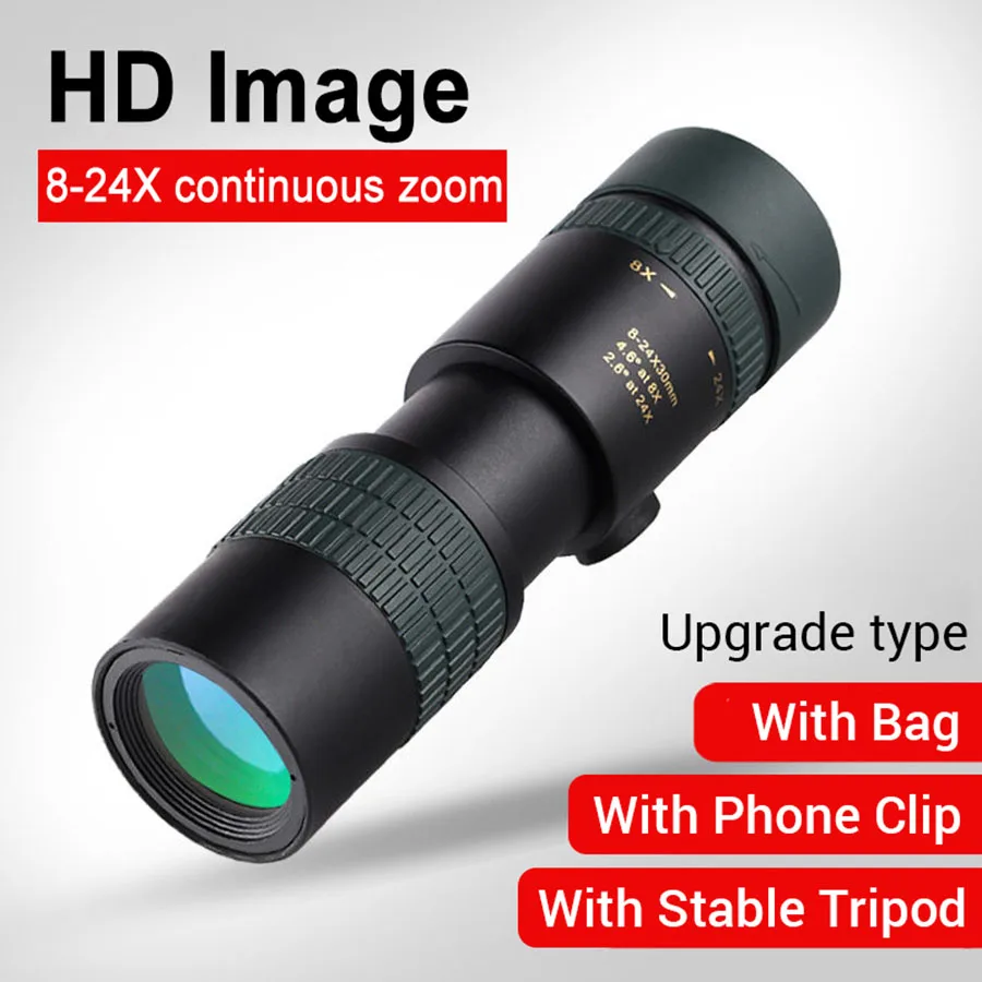 8-24x30 Monokulars HD Zoom ponúka výkonné profesionálne monokulárne vysoko kvalitné prenosné kempingové zájazdy
