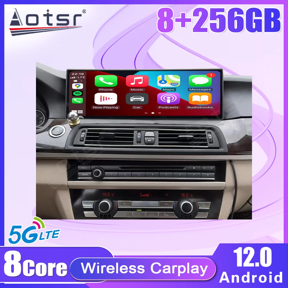 8+256 GB Android 12,0 14,9 palca pre obrazovku BMW 5 Series F10 F11 2010-2017 Automobilie CarPlay Auto GPS navigačné stereofónne jednotky