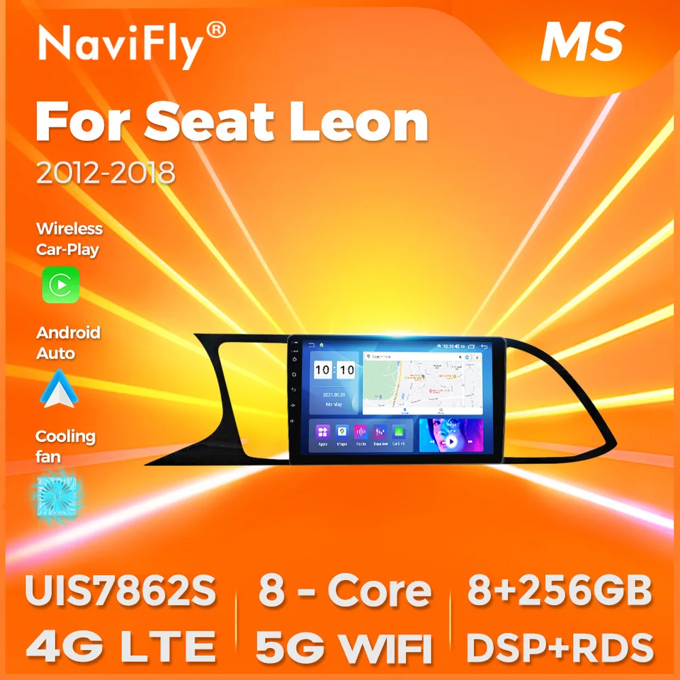 8+256G 2Din Android Car Radio 4G LTE pre sedadlo Leon 3 MK3 2012-2020 GPS Multimediálny video prehrávač Wireless CarPlay Auto Stereo BT