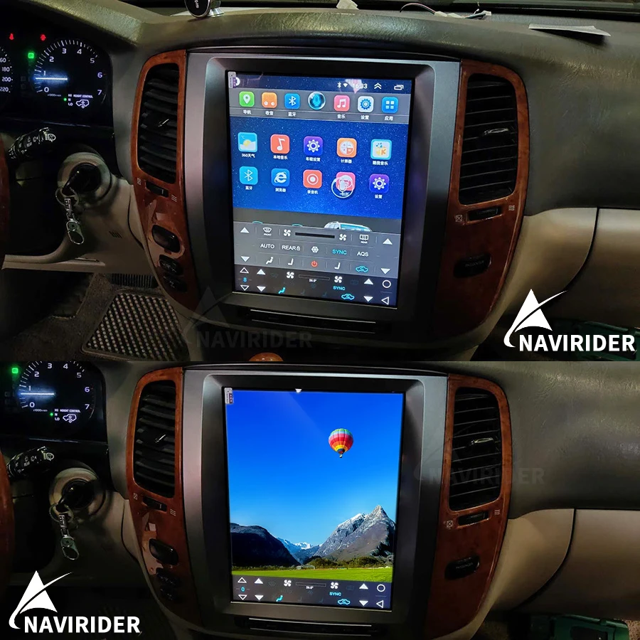 8+256G Tesla Screen for Toyota Land Cruiser 100 LC100 pre Lexus LX470 2002-2007 Android Multimedia Video Player GPS Radio Stereo